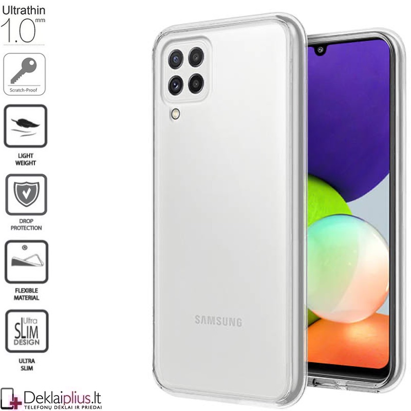 Silikoninis dėklas 1.0 mm storio - permatomas (telefonui Samsung A22/A22 4G/M32) Silikoninis dėklas 1.0 mm storio - permatomas (telefonui Samsung A22/A22 4G/M32)